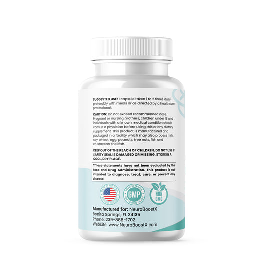 NeuroBoostX Magnesium Bisglycinate sleep and relaxation supplement – left side view